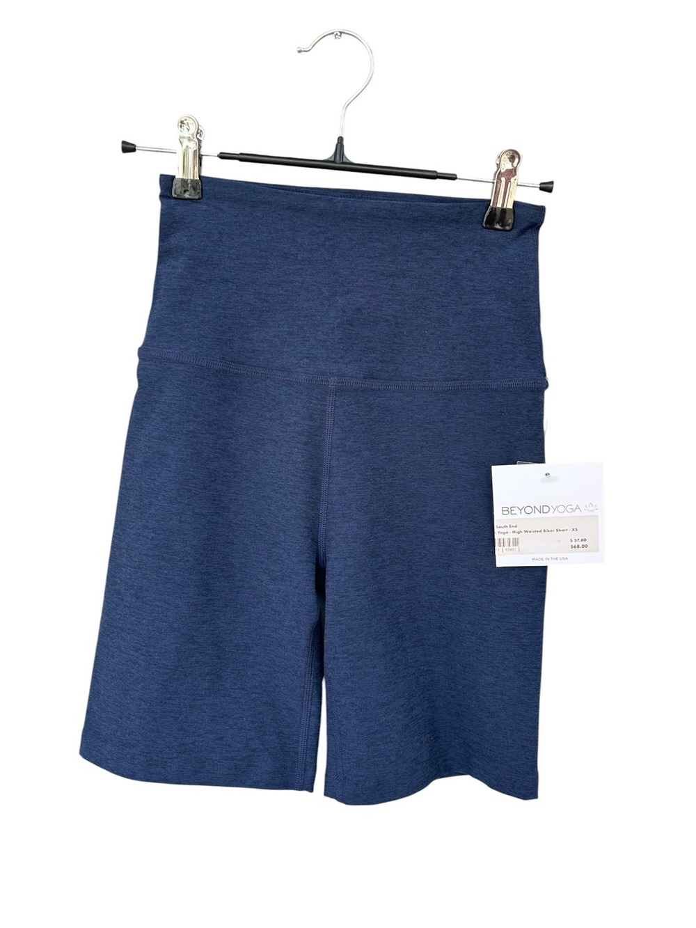 NWT Beyond Yoga Spacedye Keep Pace 7" Biker Short High-Waisted - Size XS - Navy - Picture 4 of 12